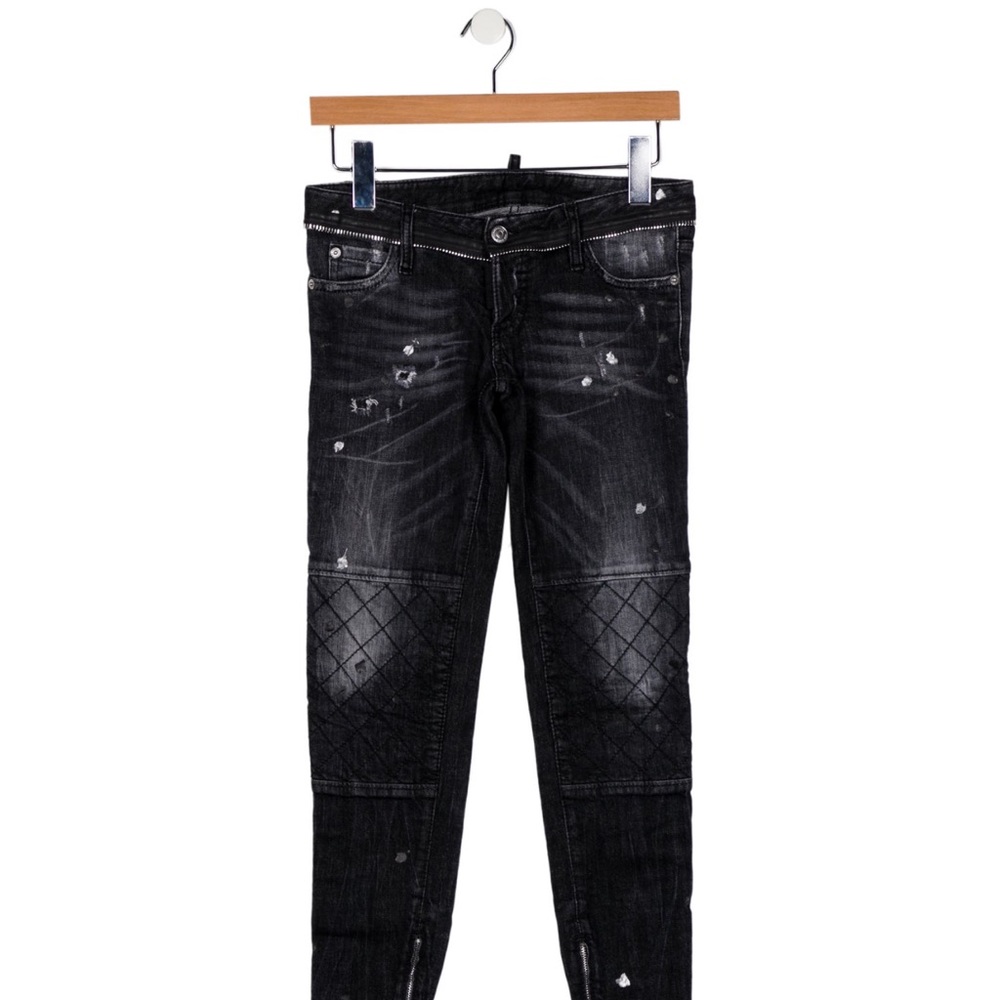 DSQUARED2 Black Skinny Jeans with Distressed Detailing
